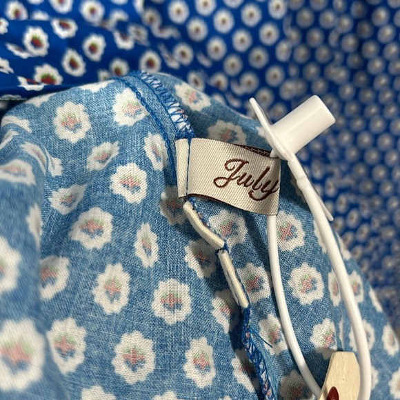 Japanese Fit and Flare Blue Floral A- line Midi Sleeveless Dress size S - Picture 15 of 17